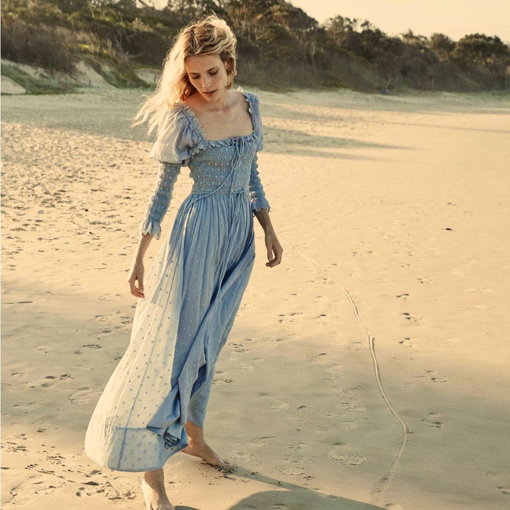 DÔEN (NWOT) Bijou Dress in French Blue, S